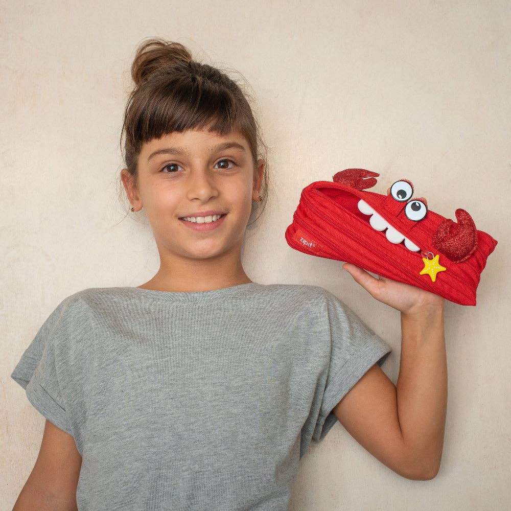 ZIPIT Crab Pencil Case with Gift Box, Claws a Scene!