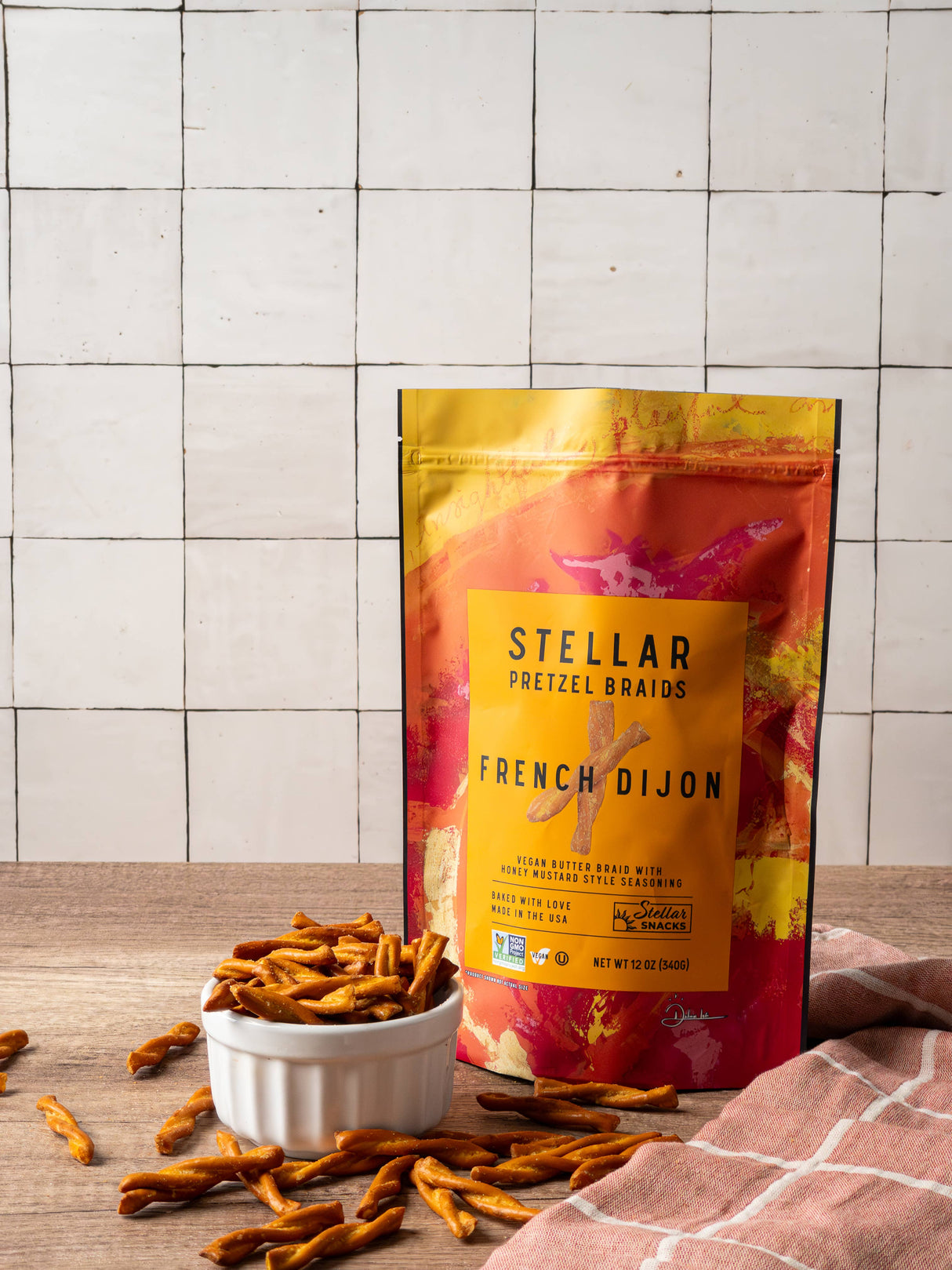 Stellar Pretzel Braids - French Dijon- 12oz Vegan Butter Braid, Baked with Love