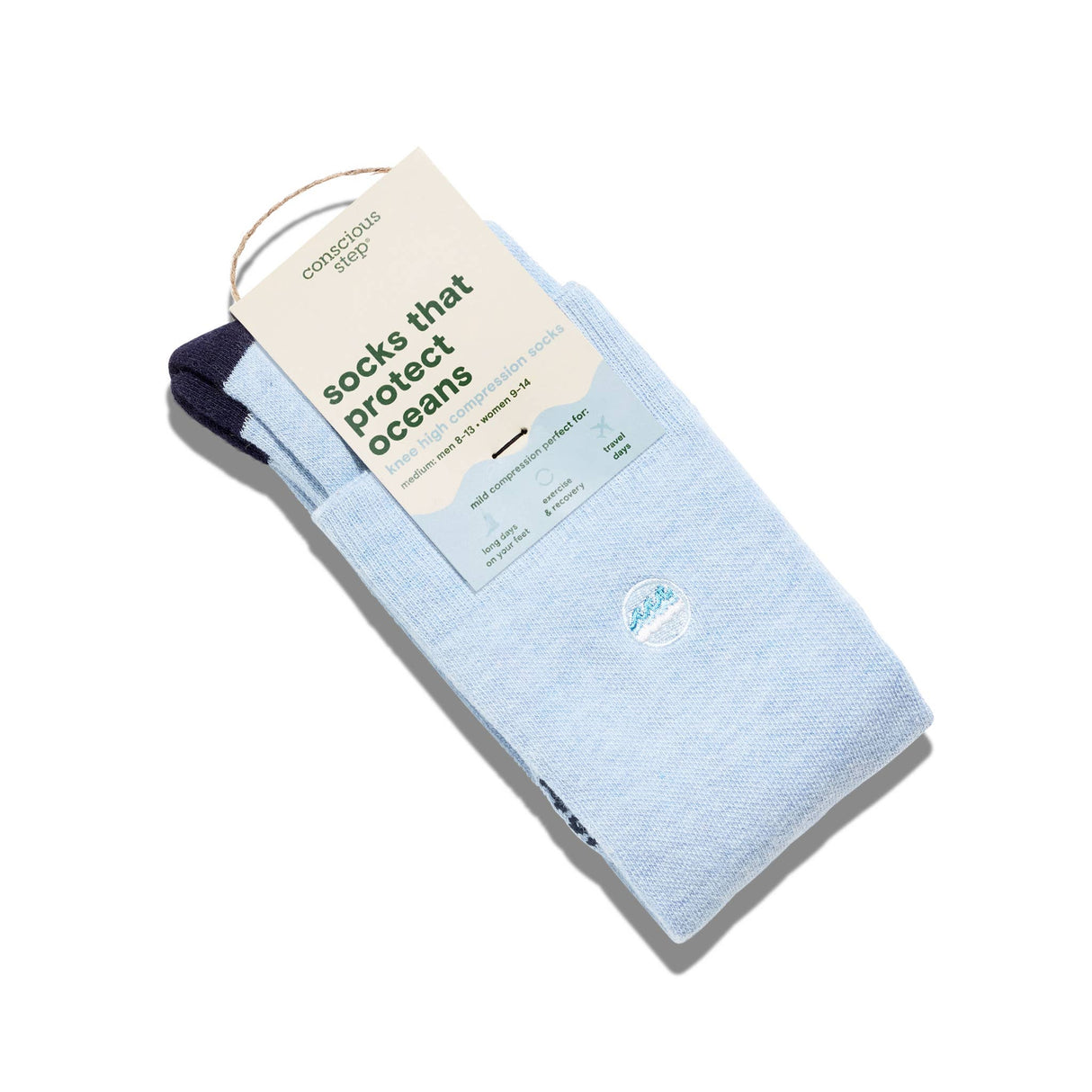 Compression Socks that Protect Oceans | Blue: Size Medium