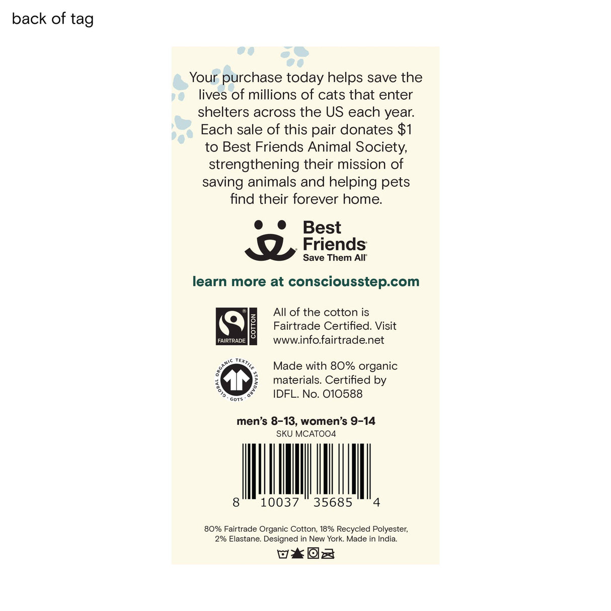 Socks that Save Cats | 75% Organic - Gifts for Cat People: Size Medium