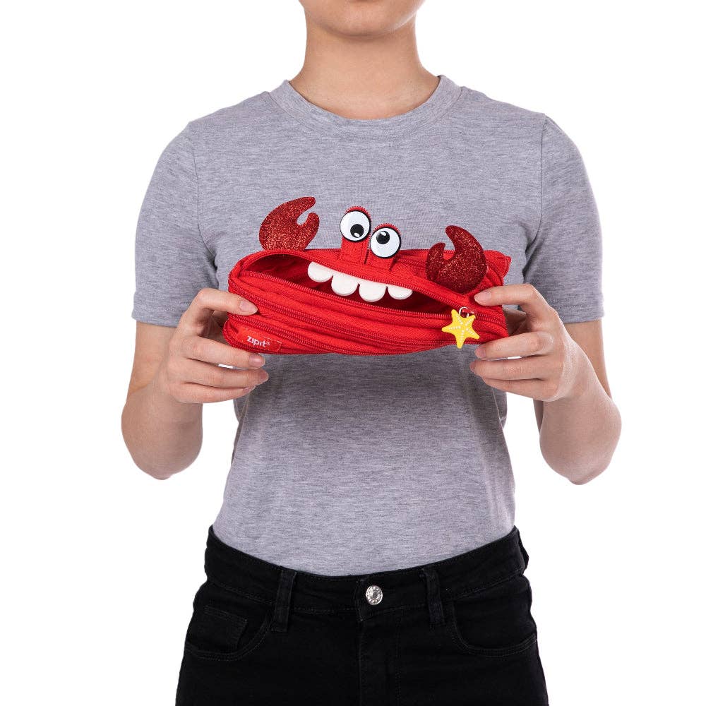 ZIPIT Crab Pencil Case with Gift Box, Claws a Scene!
