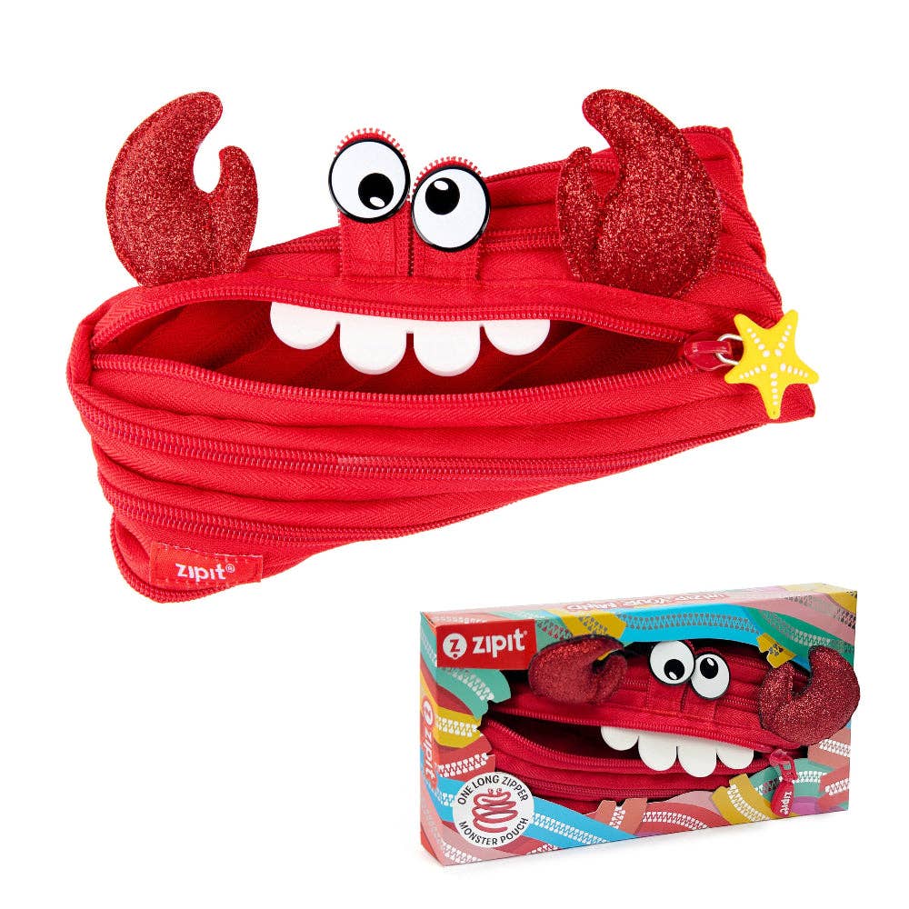 ZIPIT Crab Pencil Case with Gift Box, Claws a Scene!