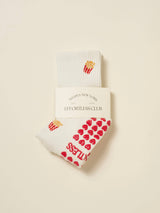 🍟 French Fries Grip Yoga and Pilates Socks WHITE - Warrior II to the Drive Thru