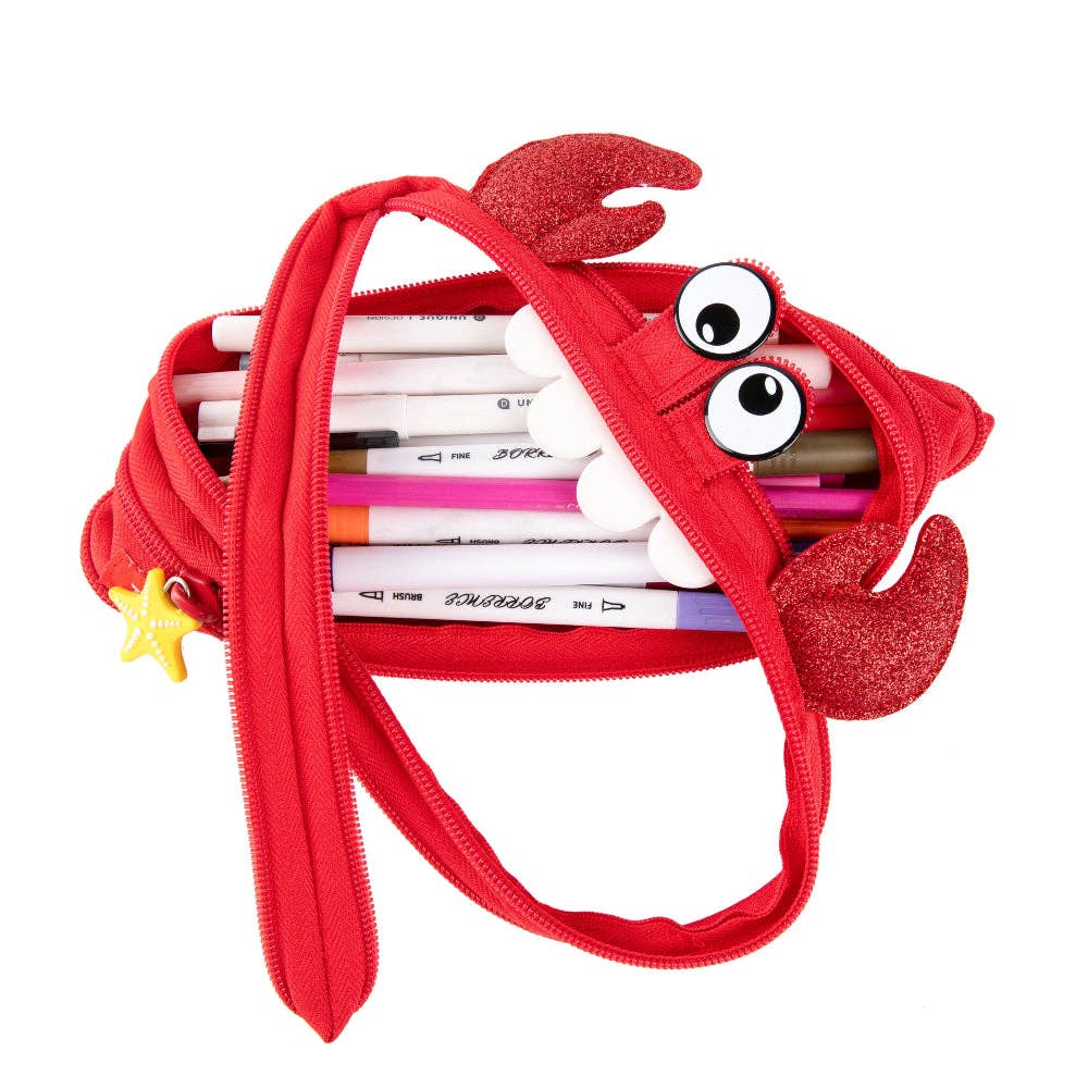 ZIPIT Crab Pencil Case with Gift Box, Claws a Scene!
