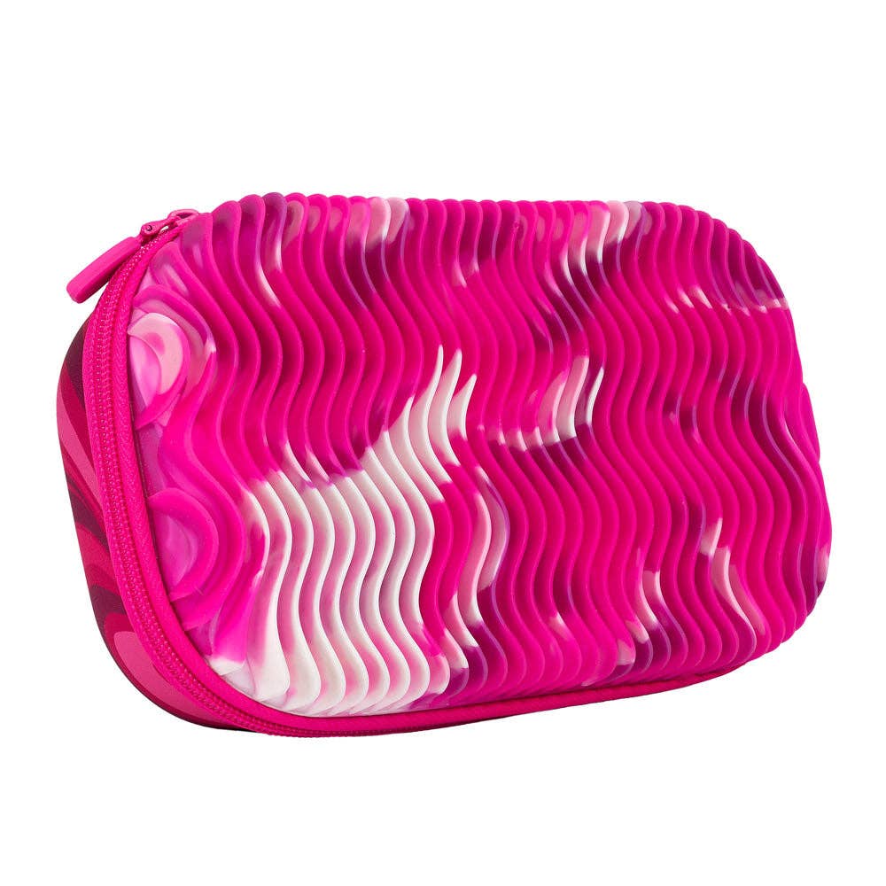 ZIPIT Pink Ocean Waves Storage Box, Sensory Pencil Case for Kids