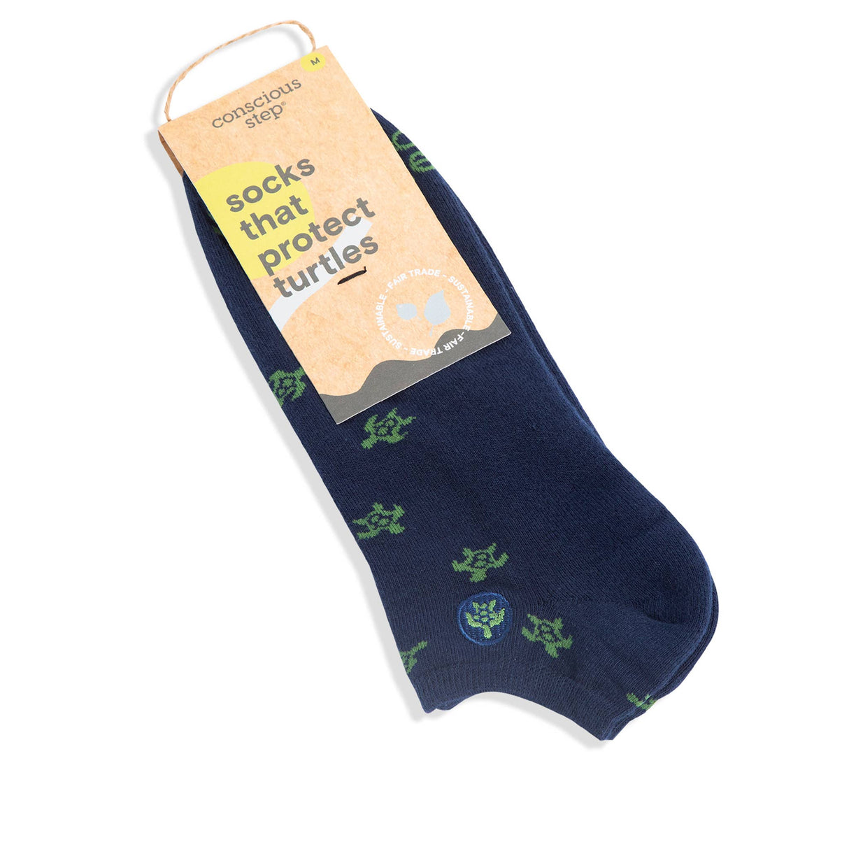 Ankle Socks that Protect Turtles | 75% Organic: Size Medium