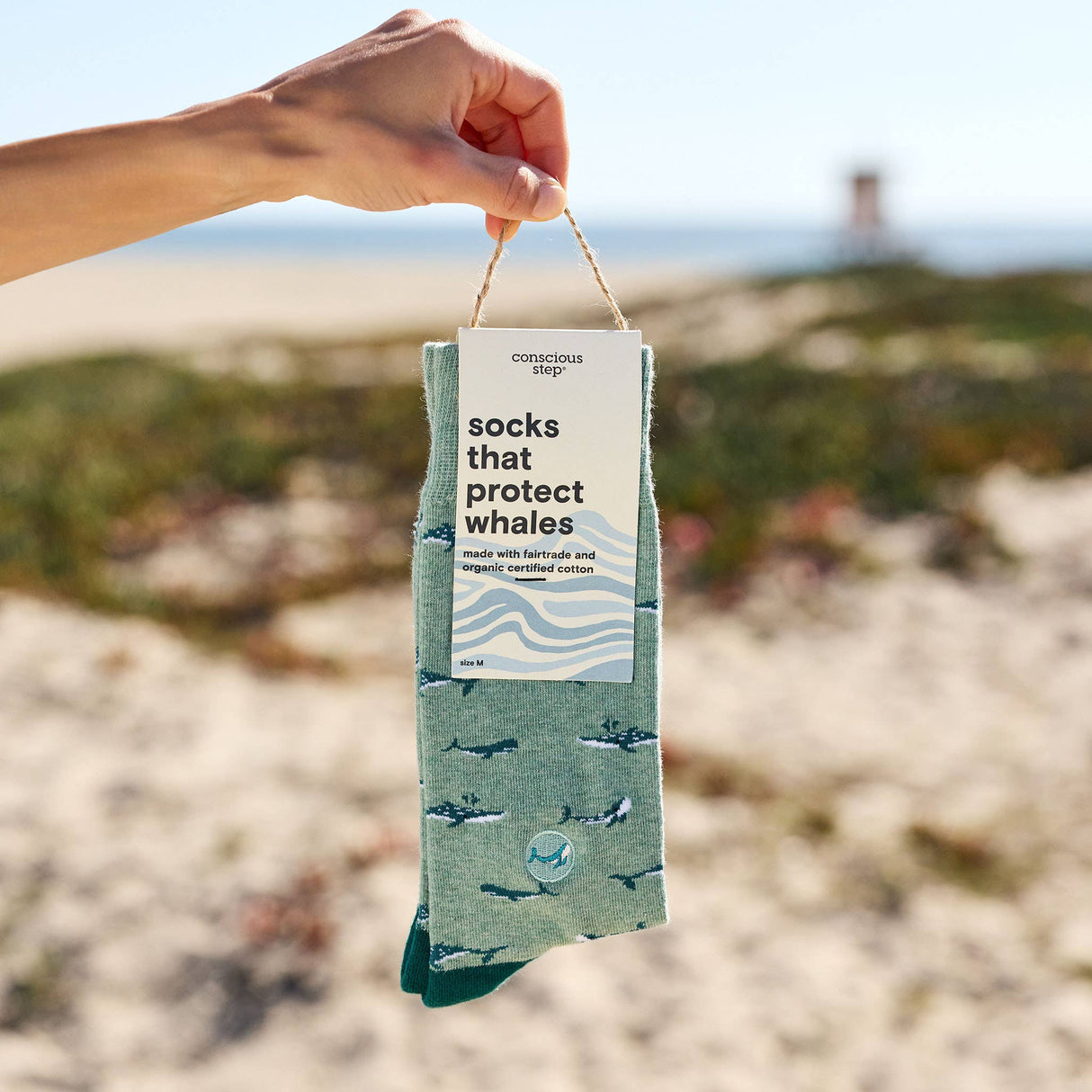 Socks that Protect Whales | Fairtrade & Organic Certified Cotton: Size Medium