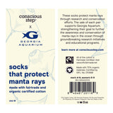 Socks that Protect Manta Rays | 70% Organic: Size Medium