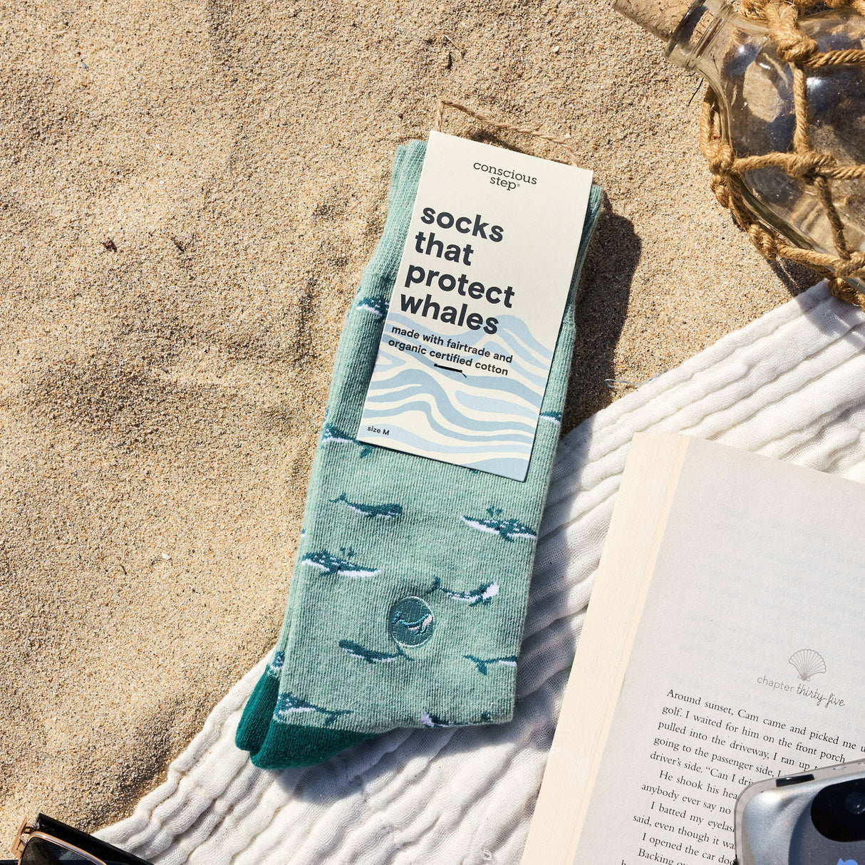 Socks that Protect Whales | Fairtrade & Organic Certified Cotton: Size Medium