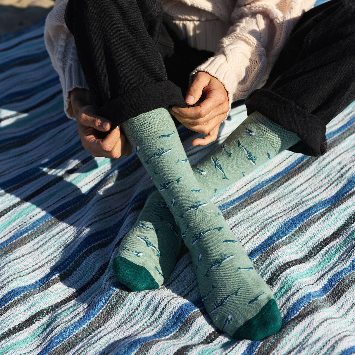Socks that Protect Whales | Fairtrade & Organic Certified Cotton: Size Medium