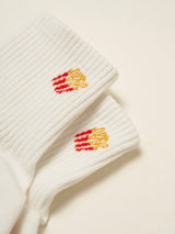 🍟 French Fries Grip Yoga and Pilates Socks WHITE - Warrior II to the Drive Thru